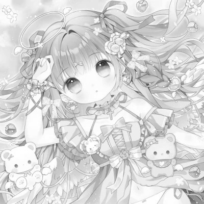 漫画头像女生唯美黑白