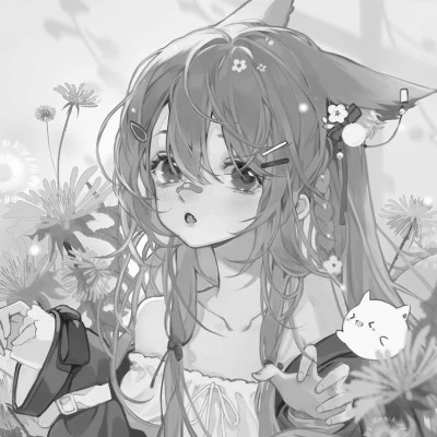 漫画头像女生唯美黑白