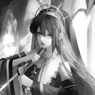 漫画头像女生唯美黑白