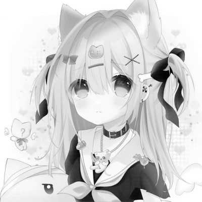漫画头像女生唯美黑白