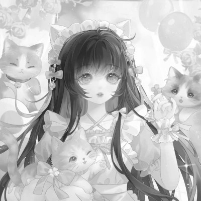 漫画头像女生唯美黑白