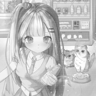 漫画头像女生唯美黑白