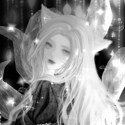漫画头像女生唯美黑白