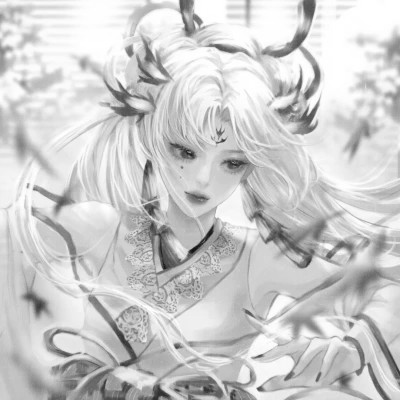 漫画头像女生唯美黑白