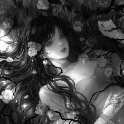 漫画头像女生唯美黑白