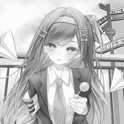 漫画头像女生唯美黑白