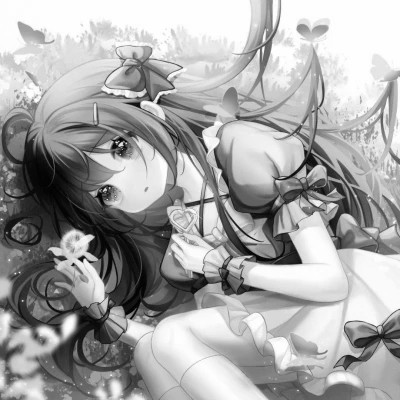 漫画头像女生唯美黑白