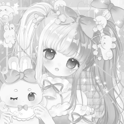 漫画头像女生唯美黑白