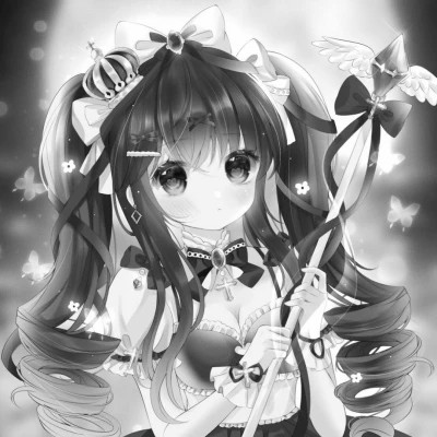 漫画头像女生唯美黑白