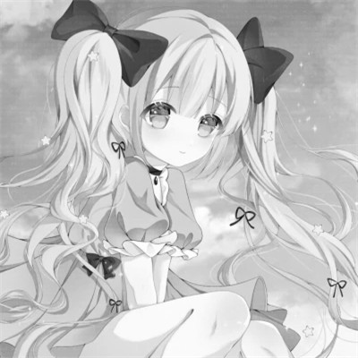 漫画头像女生唯美黑白