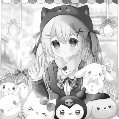 漫画头像女生唯美黑白