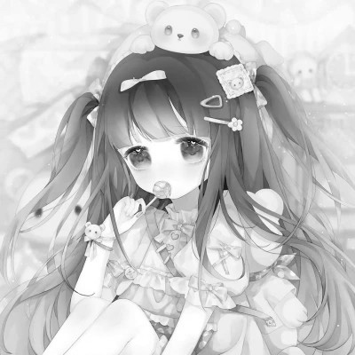 漫画头像女生唯美黑白