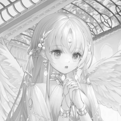 漫画头像女生唯美黑白