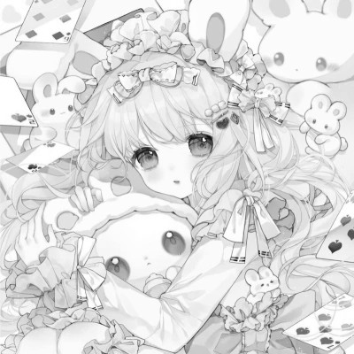 漫画头像女生唯美黑白