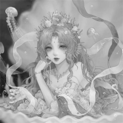 漫画头像女生唯美黑白