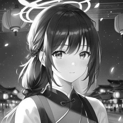 漫画头像女生唯美黑白