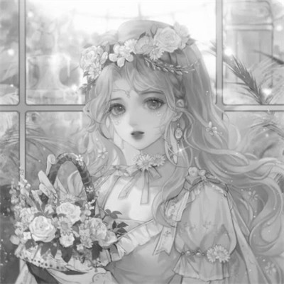 漫画头像女生唯美黑白
