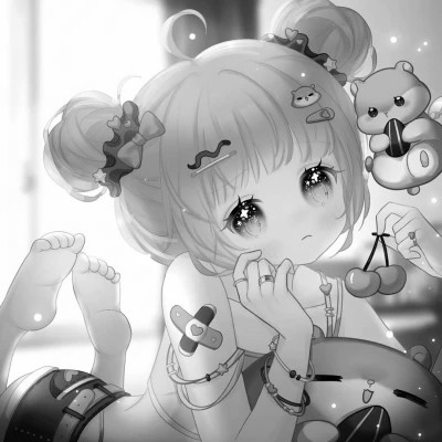漫画头像女生唯美黑白