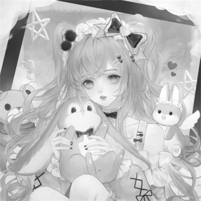 漫画头像女生唯美黑白