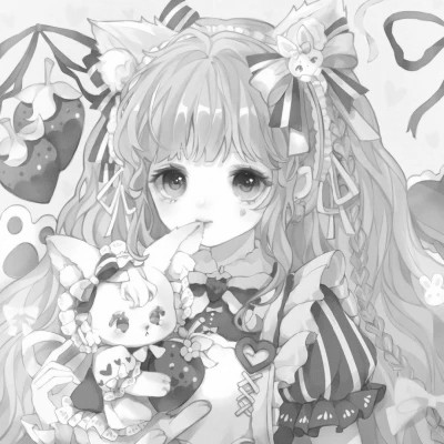 漫画头像女生唯美黑白