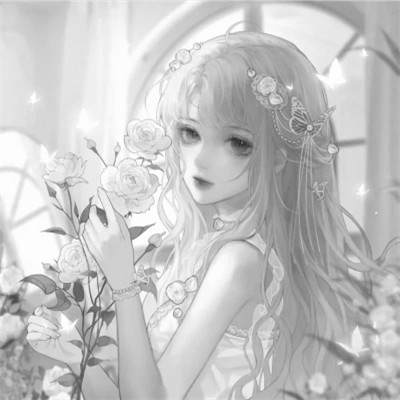 漫画头像女生唯美黑白