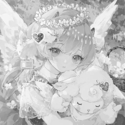 漫画头像女生唯美黑白