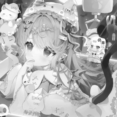 漫画头像女生唯美黑白