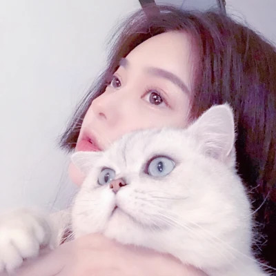 女生抱猫头像高清图片