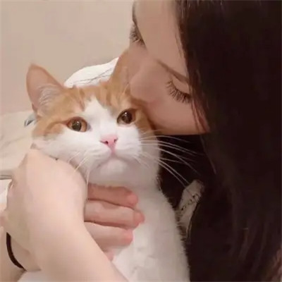 女生抱猫头像高清图片