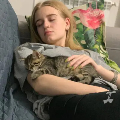 女生抱猫头像高清图片