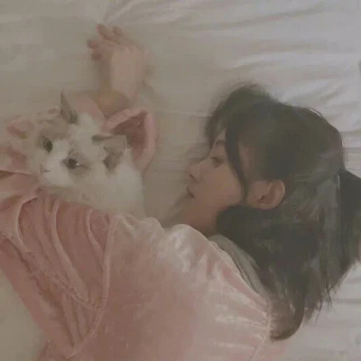 女生抱猫头像高清图片