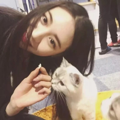 女生抱猫头像高清图片