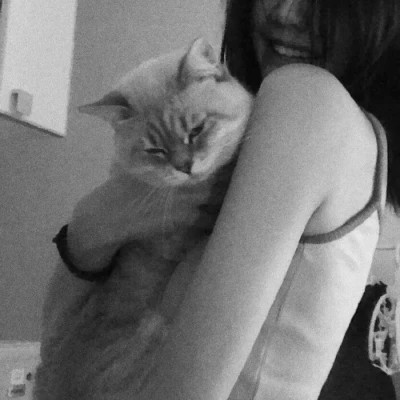 黑白系女生抱猫头像真人图片
