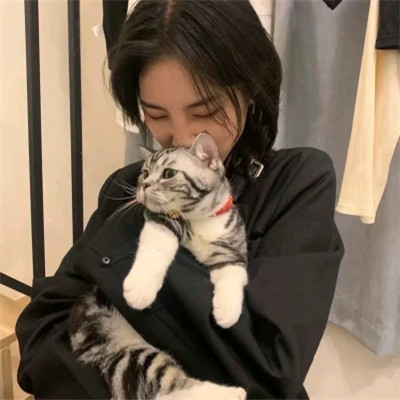 2025最新抱猫女头像好看图片