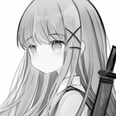 动漫女头像黑白系列