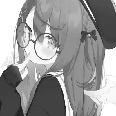 动漫女头像黑白系列