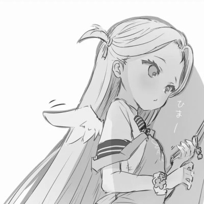 动漫女头像黑白系列