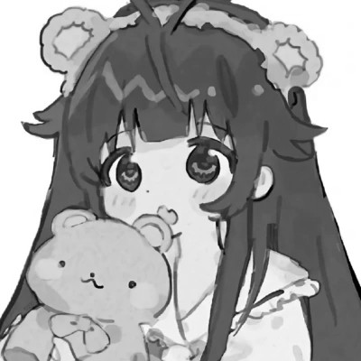 动漫女头像黑白系列