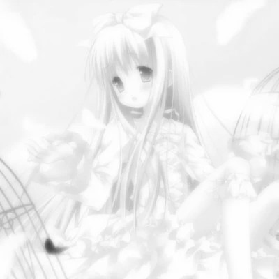 动漫女头像黑白系列