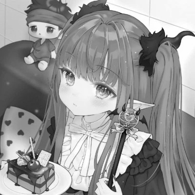 动漫女头像黑白系列