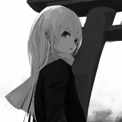 动漫女头像黑白系列