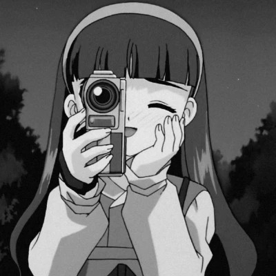 动漫女头像黑白系列