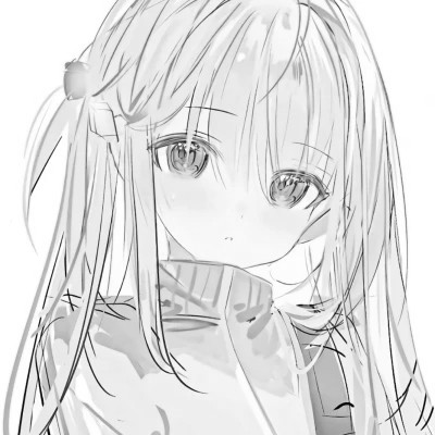 动漫女头像黑白系列