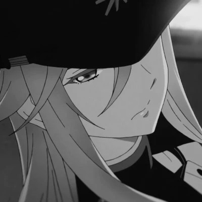 动漫女头像黑白系列