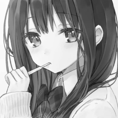 动漫女头像黑白系列