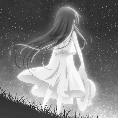 动漫女头像黑白系列