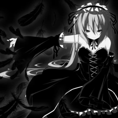 动漫女头像黑白系列