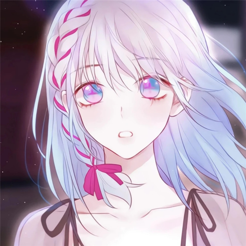 淡紫色唯美头像动漫女生