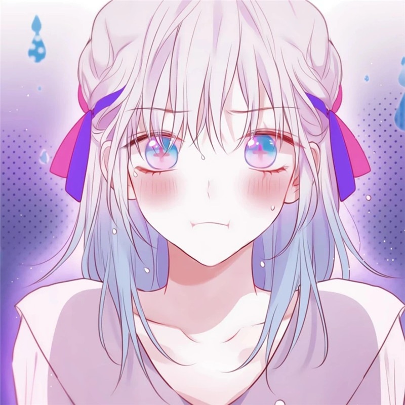 淡紫色唯美头像动漫女生