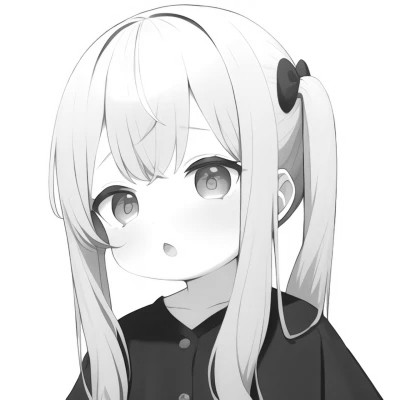 女生头像动漫黑白优质